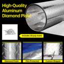 Diamond Plate Aluminum Sheet 0.045" with Rivets,3003-H22 Non-Slip for RV Floor,Truck Bed & Boat(24'' x 94.5'')