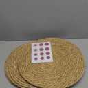 Round Woven Placemats Set of 6, Natural Water Hyacinth Place mats, 12 inch Rattan Placemats Wicker Placemats Farmhouse Boho Braided Heat Resistant Outdoor Placemat Patio Table Place Mats