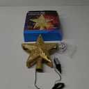 Christmas Tree Topper Lighted with 8 Projection Modes, Christmas Star Tree Topper Built-in LED Rotating Lights, 3D Gold Star Tree Top Glitter Projector for Xmas Party Holiday Decorations