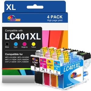 Clorisun LC401 Ink Cartridges Compatible for Brother Printer LC401 401 Work with Brother MFCJ1010DW Ink Cartridges MFC-J1010DW MFC-J1170DW MFC-J1012DW Printer (2Black 1Cyan 2Magenta 1Yellow, Pack) Clorisun LC401 Ink Cartridges Compatible for Brother Printer LC401 401 Work with Brother MFCJ1010DW Ink Cartridges MFC-J1010DW MFC-J1170DW MFC-J1012DW Printer (2Black 1Cyan 2Magenta 1Yellow, Pack)