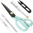 Professional Tailor Scissors Heavy Duty - Multi-Purpose Sewing Fabric Scissors for Leather Cutting Industrial Sharp Shears Home Office Arts, and Crafts (10 Inch) Green