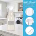 3 Pack Laundry Detergent Dispenser with 5 Labels, 40 OZ Plastic Fabric Softener Bottle, Reusable Detergent Container, Laundry Room Organizer for Liquid Soap Powder Bleach Scent Booster Beads
