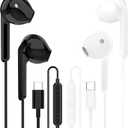 AI Translation USB C Wired Earbuds Real Time - 164 Languages Translator USBC Headphones & Earphones, Audifonos Traductores Ingls Espaol Ear Buds for iPhone 15 16 Pro Max Plus/Android/Galaxy - 2Pack