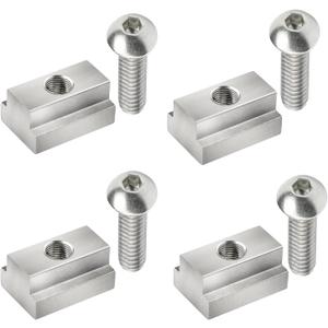T Slot Nuts Fit for Toyota Tacoma Bed Rack Rail Bed Cleats Pick-Up Truck Bed Deck Rails for Tundra Pickup Truck Deck Bike with Stainless Button Socket Cap Screw