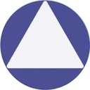 Unisex Blue Restroom ADA Sign, California Title 24 Compliant All Gender Door Sign, Outdoor and Inside Toilet Wall Sign for Business Office Mall Home, Circle Contains White Triangle 12" x 12"