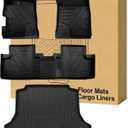 Floor Mats  Cargo Liners Compatible with 2012-2015 Honda Civic SedanAll Weather Waterproof Durable Anti-Slip Odorless Custom-fit Front Rear 2 Rows Back Trunk Tray Full Set Carpet Protection Liner