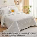 Cmfshape Oversize King Bedspread 120"x120",3 Piece California King Quilt,Lightweight Quilt Set for All Season,Modern Coin Pattern Bedding Set White