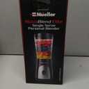 Mueller Smoothie Blender for Smoothies - Personal Blender for Shakes, Frozen Drinks, Baby Food & More, 15oz Travel Cup and Lid, Durable Stainless Steel Blades for Powerful Blending Performance