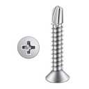 #14 x 2-1/2" (2x 30 Packs) Flat Head Sheet Metal Screws Self-Tapping Screw Phillips Head Self Drilling Screws, 410 Stainless Steel