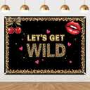 Leopard Cherry Let’s Get Wild Backdrop 7×5ft, Cheetah Print Party Decoration for Birthday, Bachelorette, or Girls’ Night Photo Booth and Dessert Table Background