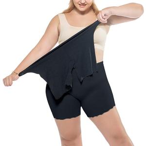 Women Plus Size Safety Shorts Boxer Seamless Panties Slip Pants High Waist Stretch Underwear (1X, Black)