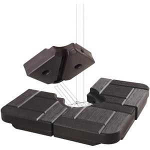 FRUITEAM, Compact Base Offset Patio Umbrella Base Umbrella Weighted Base Water & Sand Filled Weights Plate Set, for Offset Hanging Umbrella & Cantilever Umbrella, Sand: 45 Lbs. Per Plate Fill Capacity, Water: 11.5 L. Per Plate Fill Capacity
