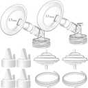 PumpMom-us 17mm Pump Parts for Spectra S2 S1 9 Plus Breast Pump Flanges, 17 mm Flange Backflow Protector Tubing Duckbill Valves, Not Original Spectra Pump Parts