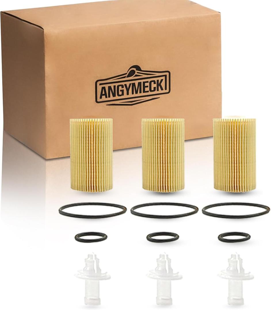 3 Pieces Engine Oil Filter 57041 0410822 for Toyota Land Cruiser 2008-2021 Sequoia 2008-2022 Tundra 2007-2021 for Lexus Is500 2022-2023 Ls600h 2016 Lx570 2008-2021 04152-YZZA4