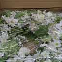 White Faux Silk Flower Spring Summer Easter Wreath 20-22" for Front Door  Anemone Daisy Tagetes Erecta Green Eucalyptus and Fern Leaves  Farmhouse Front Porch Wreath, Outdoor Indoor Use