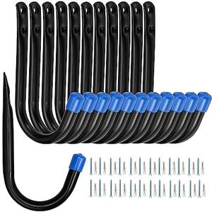 Locawaya Garage Storage Hooks, Garage Wall Hooks for Hanging, Heavy Duty J Utility Hangers, 12 Pack (‎12G-3.5inch12)