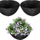 Adnee 3 Pcs 16 Inch Fabric Planter Basket Liner-Felt Flower Pot Liners-Hanging Plant Basket Fiber Insert for Garden Wall Hanging Planter Flower Vegetables(Round)