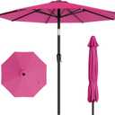 AreShark 10 FT Outdoor Patio Umbrella, Patio Table Umbrella with Push Button Tilt and Crank, Outdoor Patio Umbrellas with 8 Fiberglass Ribs, Patio Umbrellas for Market, Garden, Pool (Rose Pink)