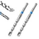 toolant Masonry Drill Bit,SDS Plus Rotary Hammer Drill Bits Set for 1/2" x6inch 2pcs,Carbide Tipped 2-Cutter for Concrete,Masonry and Brick