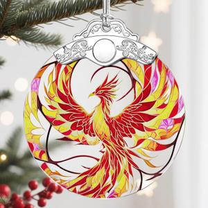 Christmas Ornament, Christmas Decoration, Stained Glass Ornament, Heirloom Keepsakes, Holiday Ornaments, Holiday Presents, Unique Xmas Gifts, Gift Exchange Ornaments, Gift Idea - Phoenix