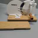 Manual Bread Slicer for Homemade Sourdough Bread, Adjustable Thickness, Hand-Crank Bread Cutter with Metal Guide, Suction Cup & Scale Line, Stainless Steel Blade, Beech Wood Base for Even Slices