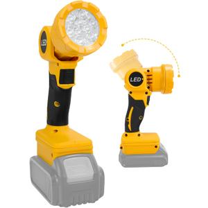 LouSdZoke Cordless Work Light for DeWalt 20V Battery, 500LM Flashlight LED Work Light with Two-Speed Adjustment and 140Pivoting Head for Jobsite, Camping, Emergency