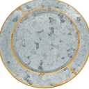 Gold Rim Galvanized Charger Plates (Set of 4)