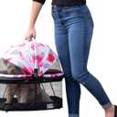 Pet Gear No-Zip View 360 Pet Safety Carrier & Car Seat for Small Dogs & Cats Push Button Entry, View 360 20-inch, Blossom