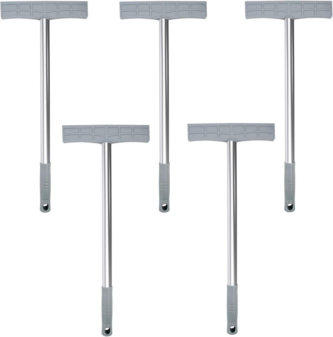 Stainless Steel Handheld Sign Holder, Professional Display Pole Sign Stand for Events Meetings Tours Two-Sided Signs Versatile Easy Grip Billboard for Airports Exhibitions Parades, No Signboard (5pcs)