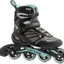 Rollerblade Zetrablade Women's Adult Fitness Inline Skate, Black and Light Blue, Performance Inline Skates (Size 8)