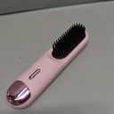 Go Brush Pro 2026 Hair Iron Straightener Brush 300M Negative Ions, Portable Mini Hair Straightening Comb for Women with 4 Temps Fast Heating MCH Ceramic Coating Smooth Frizz Hair Travel Gift Pink