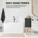 6 x QUBA LINEN Hotel & Spa 100% Cotton Bath Towels Pack of 6, Ultra Soft, Quick Dry, Lightweight, Highly Absorbent, Perfect for Face, Hands, Spa, Gym, Hotel, Resort & Daily Use - Grey (24" x 48")