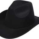 Women Men Plus Size Western Cowboy Hat Retro Vintage Jazz Hat Autumn Winter Wide Brim Adult Bull Hat