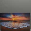 Beach Wall Art Sunset Coastal Bathroom Decor Hawaii Beach Wall Art Nature Ocean Landscape Canvas Prints Painting Modern Ocean Waves Seascape Artwork for Living Room Office Home Decoration 12x16"