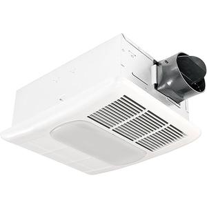 Delta Breez Bathroom Exhaust Fan with Light, Heater & Thermostat, Radiance, 80 CFM, White