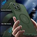 Magnetic for iPhone 16 Pro Max Case,Upgraded [Full Camera Protection][Compatible with Magsafe][Mil-Grade Protection] Shockproof Translucent Matte Phone Case for iPhone 16 Pro Max,Forest Green