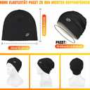 Thermal Running Hat - Men's Women Skull Cap Cycling Cap Under Helmet (Black)