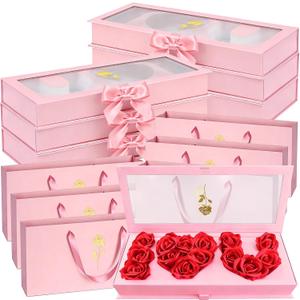 6 Set I Love You Empty Box, Valentines Fillable I Heart U Letter-Shaped Thicker Flowers Gift Boxes for Valentine's Mothers Day Anniversary Birthday (Pink)