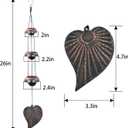 Three Cooper Leaf Temple Wind Chime,Wind Chimes with 3 Bells, Feng Shui Wind Chimes for Home Yard Outdoor Decoration, A Great Memorial Wind Chime for Someone Who Loves Peace