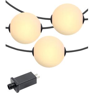 Brightech Orb Outdoor Indoor String Lights - Frosted Lantern LED String with 10 Weatherproof Globe Lights - Plug in Commercial Grade Light Strand for Patio, Porch, Garden, Caf - 30 Ft, Black
