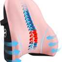 Memory Foam Seat Waist Pillow, for Office Chair, Car, Game Chair Lower Back Pain Relief and Improve Posture Lumbar Support Pillow, (Pink)