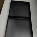 Metal Tall Outdoor Planters Set of 2, 20 inch Durable Tall Planters with Rust-Proof Coating & Drainage Insert Shelve & Trays, Black Outdoor Planters for Porch, Garden, Patio, Yard