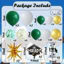 Class of 2026 Graduation Balloon Garland Arch Kit | 139Pcs Green Gold White Congrats Balloons, Graduation Backdrop Decorations for Party, Graduation Ceremony Celebration