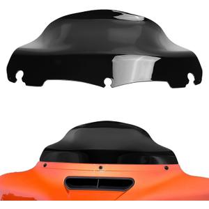 9" Black Wave Motorcycle Batwing Fairing Windshield Windscreen Wind Splitter Fit for 2015-2024 for Harley Touring Street Glide/Electra Glide