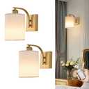 Powfloven Gold Rechargeable Wall Sconces 1 Pack with Remote, Wireless Battery Operated Dimmable LED Wall Lights, Cordless Wall Lighting Lamp Fixture for Bedroom Living Room