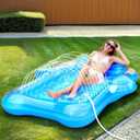 Inflatable Tanning Pool Lounger Float, Pool Floats Adult with Automatic Spray Cooling, 5 in 1 Suntan Tub Raft Floatie, Sunbathing Bed Lounge for Pool Party Yard Tanning Summer Gift (Large ( 72"x 61"), Blue)