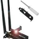 Ubit AX210 WiFi 6E PCIe Wireless WiFi Card Up to 5400Mbps(6GHz/5GHz/2.4GHz),BT5.3,OFDMA,MU-MIMO,Support Win 11/10 64bit Only