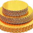 30-Pack Cake Board Rounds, Circle Cardboard Base Boards, 8, 10 and 12-Inch. Perfect for Cake Decorating, 10 of Each Size (Gold, 30)