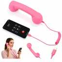 Retro Phone Handset for iPhone & Android,2026 New Cell Phone Receiver with Microphone & Speaker,Classic Vintage Old School Telephone Receiver for Mobile Phones,90s Style Prop for Photos (Pink)