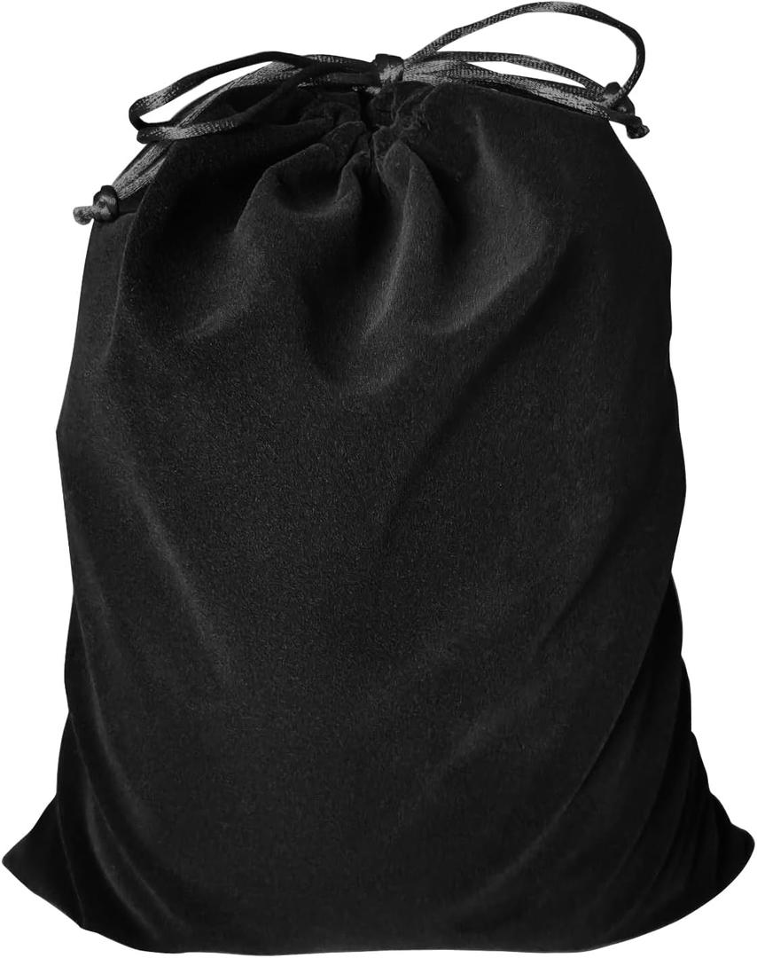 Black Velvet Cremains Urn Bag for Human Ashes - for Use Inside The Urn - Size 12" X 16" (380 Cubic Inches Capacity) - Includes a Resealable PE Material Ashes Storage Bag (Black, X-Large)